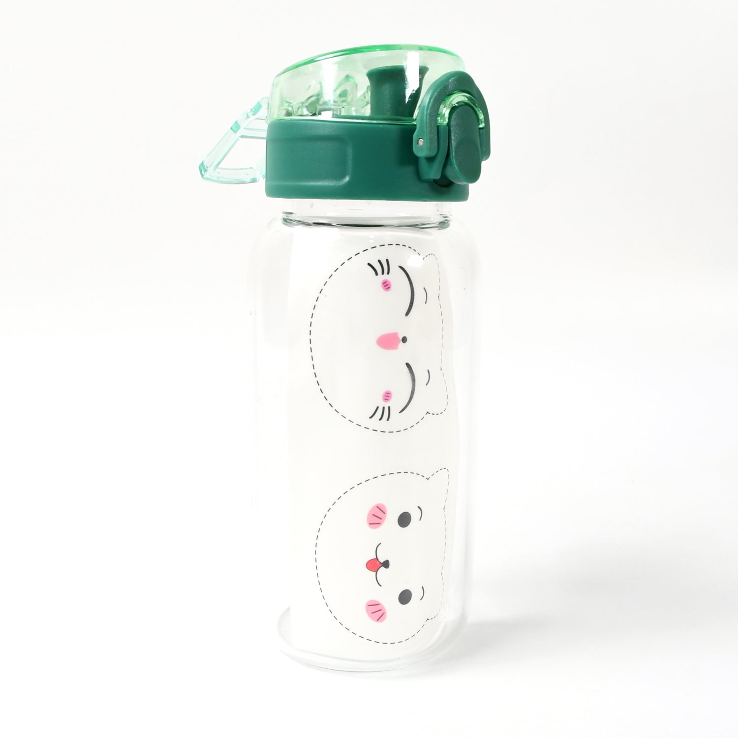 12713 Anti-Leak Glass Water Bottle, Crystal Glass Water Bottle For Kids, Stylish Water Bottle with Sipper
