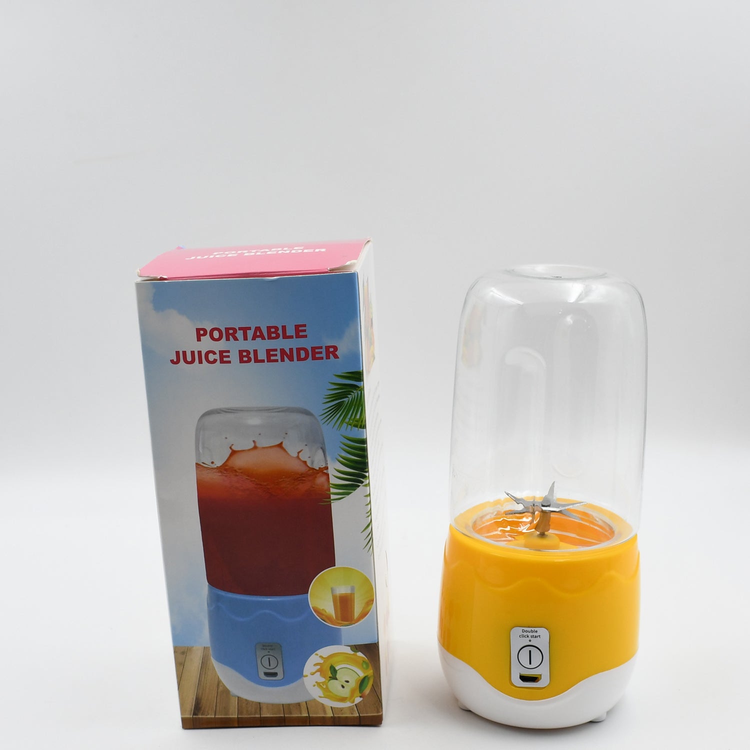 2260A Portable Electric USB Juice Maker 6 blade Blender Grinder Mixer Personal Size, USB Rechargeable Mini Juicer for Smoothies and Shakes with Juicer Cup - 400ml