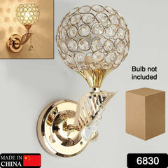 6830 Modern Style Crystal Wall Light Living Room Corridor Balcony Lamp Wall Sconce Crystal Light Compatible with Home Ligting, Wall Art Light Round Modern Bedside Wall Ligs Dining Room Hallway Lig Fixture with E27 Socket (Bulb NOT Included)