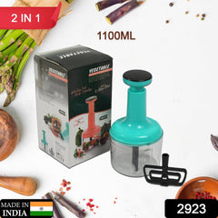 2923 2 In 1 Push Chop 1100Ml Used For Chopping Of Fruits And Vegetables.