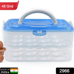 2966 Double Layer Premium 48 Grid Egg Storage Box for Egg Storage Container