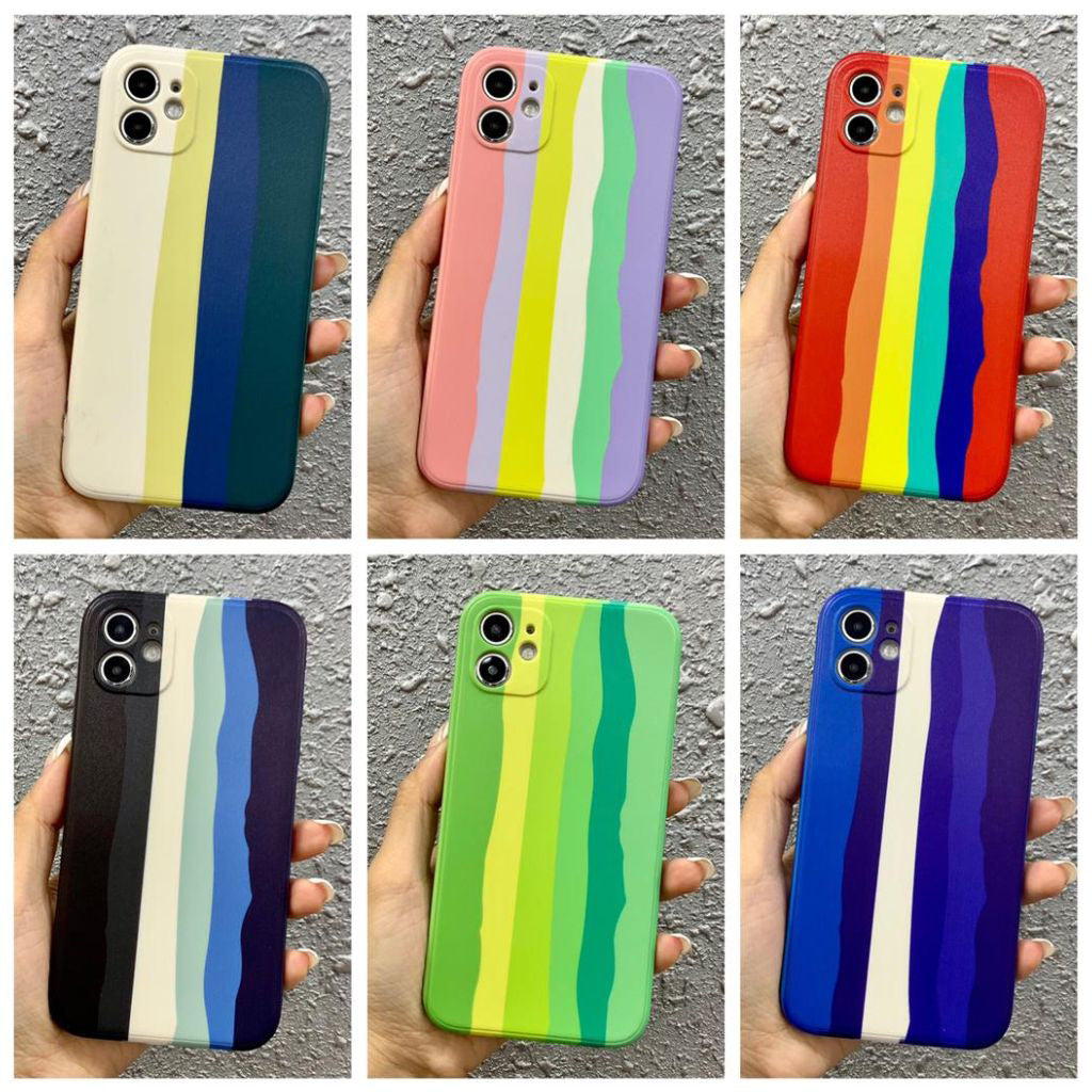 21261 VIVO'S Rainbow Soft Printed Case With Soft Material | Softness with Phone Protection Cover | For Girls Boys Women Kids Soft Case Cover | Soft Case Shockproof Case | With Soft Edges & Full Camera Protection
