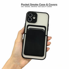 23701 Samsung's Card Holder Pocket Camera Protection Smoke Back Cover | Back Cover With Pocket | Man & Woman Cover/case | Dual Protection Case |  Unique Case