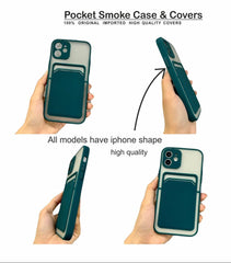 23701 Samsung's Card Holder Pocket Camera Protection Smoke Back Cover | Back Cover With Pocket | Man & Woman Cover/case | Dual Protection Case |  Unique Case