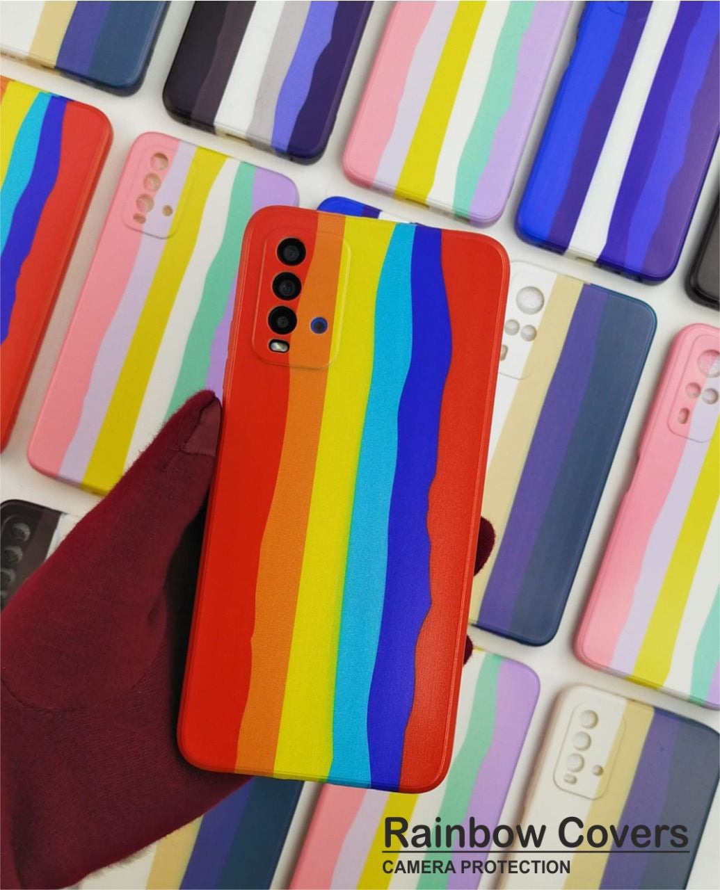 21261 REALME'S Rainbow Soft Printed Case With Soft Material | Softness with Phone Protection Cover | For Girls Boys Women Kids Soft Case Cover | Soft Case Shockproof Case | With Soft Edges & Full Camera Protection