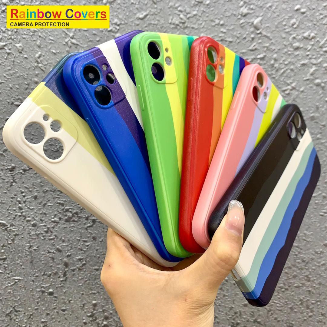 21261 REALME'S Rainbow Soft Printed Case With Soft Material | Softness with Phone Protection Cover | For Girls Boys Women Kids Soft Case Cover | Soft Case Shockproof Case | With Soft Edges & Full Camera Protection