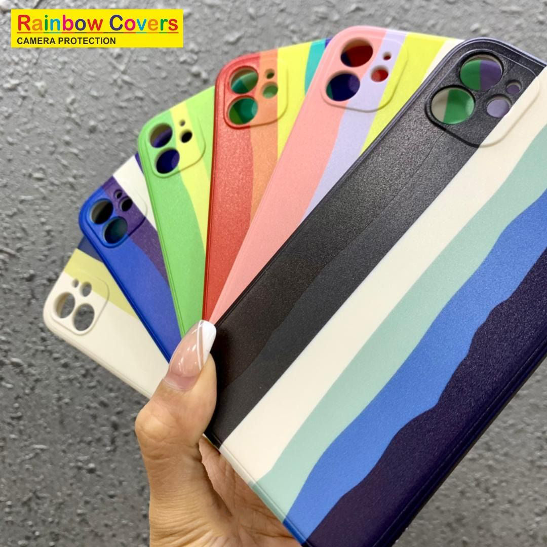 21261 REDMI'S Rainbow Soft Printed Case With Soft Material | Softness with Phone Protection Cover | For Girls Boys Women Kids Soft Case Cover | Soft Case Shockproof Case | With Soft Edges & Full Camera Protection