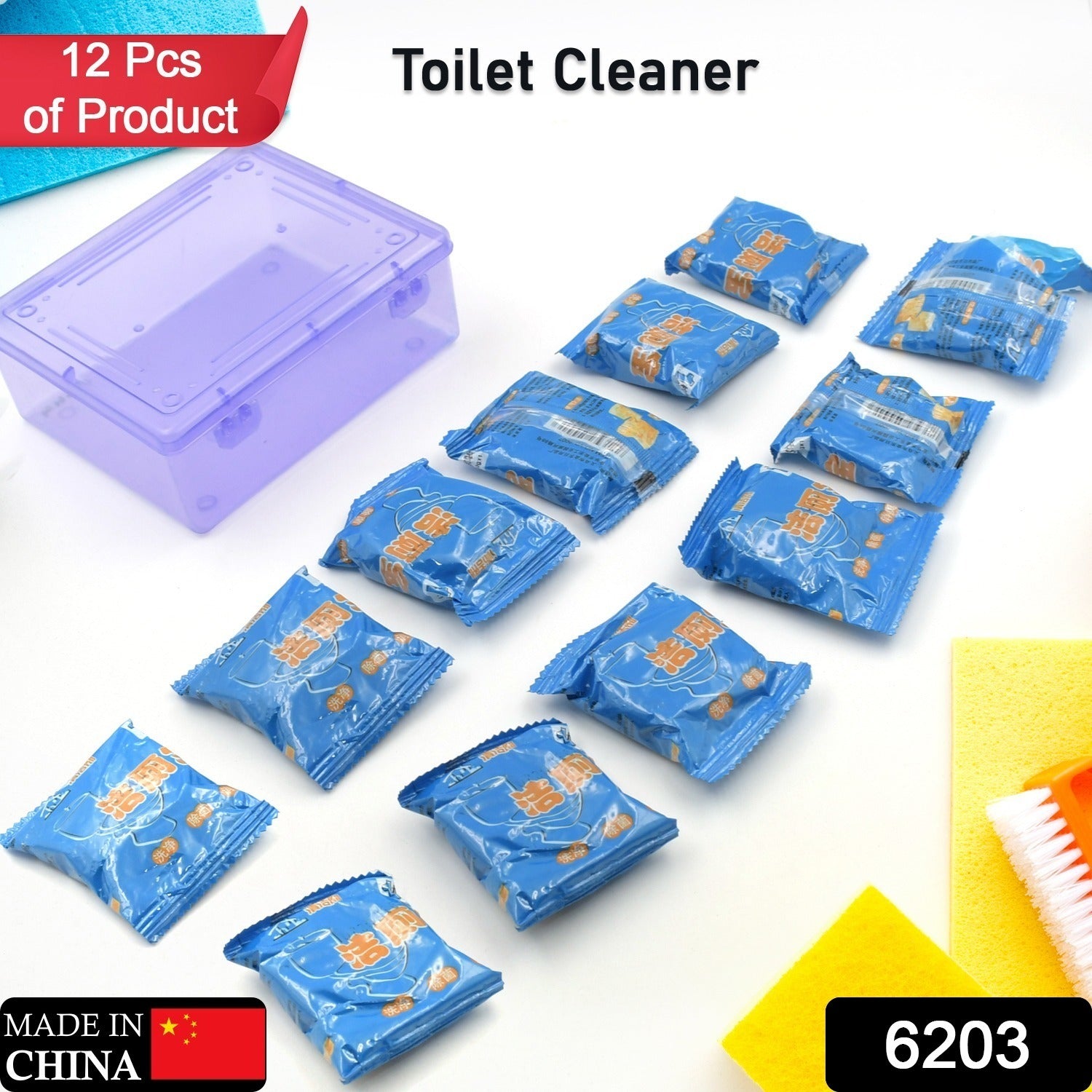 6203  Blue Bubble Toilet Bowring Toilets, Toilet Cleaners Powerful Decontamination Durable Bathroom (12pc)