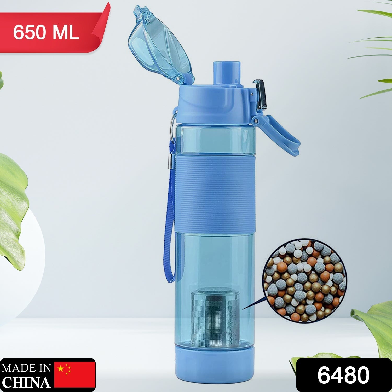 6480 Alkaline Water Bottle, with Food Grade Plastic, Stylish and Portable DeoDap