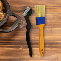 8721 Multifunction Basting Brush for Cooking Pastry Brush Baking Food Butter Brush Dusting Brush for Cooking Grease Brush for Baking Dishwasher Safe Grilling / Hairbrush / Corn (2 Pcs Set)