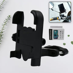 12674 Full Metal Body Bike & Scooty 360 Degree Rotating Mobile Holder Stand for Bicycle, Motorcycle, Scooty for Maps and GPS Navigation Fits All Smartphones (1 Pc)