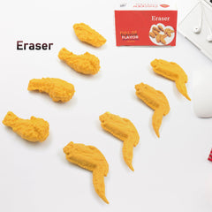 4341 Cute Erasers, Pencil Eraser, Chicken Wings Chicken Legs Eraser Student School Supplies Gifts Chicken Rubber Drawing Small Eraser Office Accessory Fun Back to School Supplies Gifts Party Favor for Kids Adults Students (8 Pcs Set)