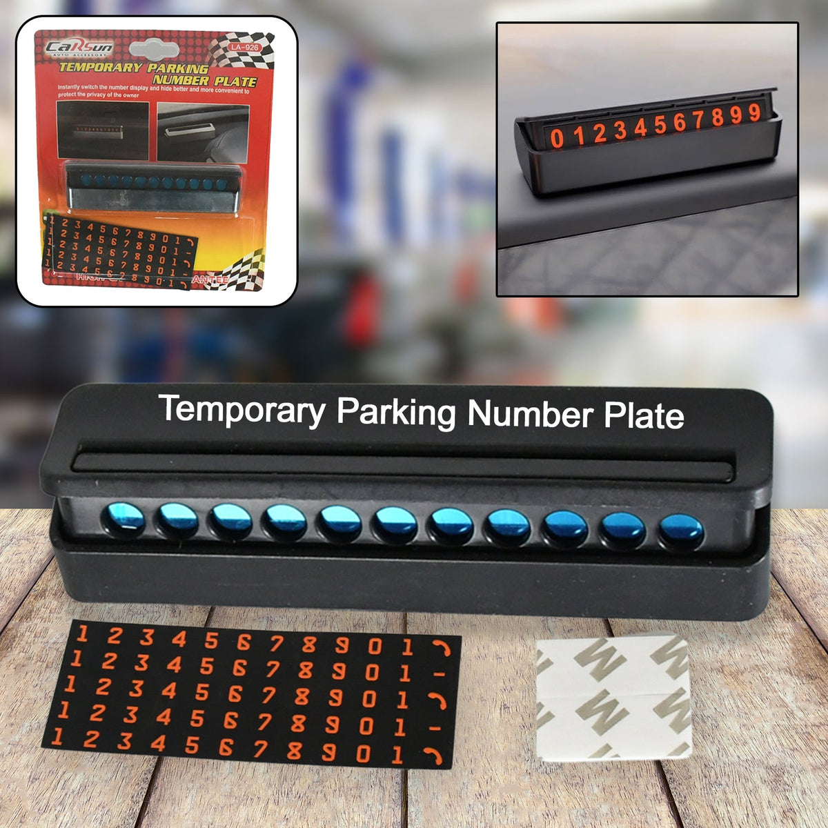 8750 Temporary Car Parking Mobile Number Display with Magnetic Numbers Stickers,Car Parking Magnetic Mobile/Telephone Number Plate (1Pc)  