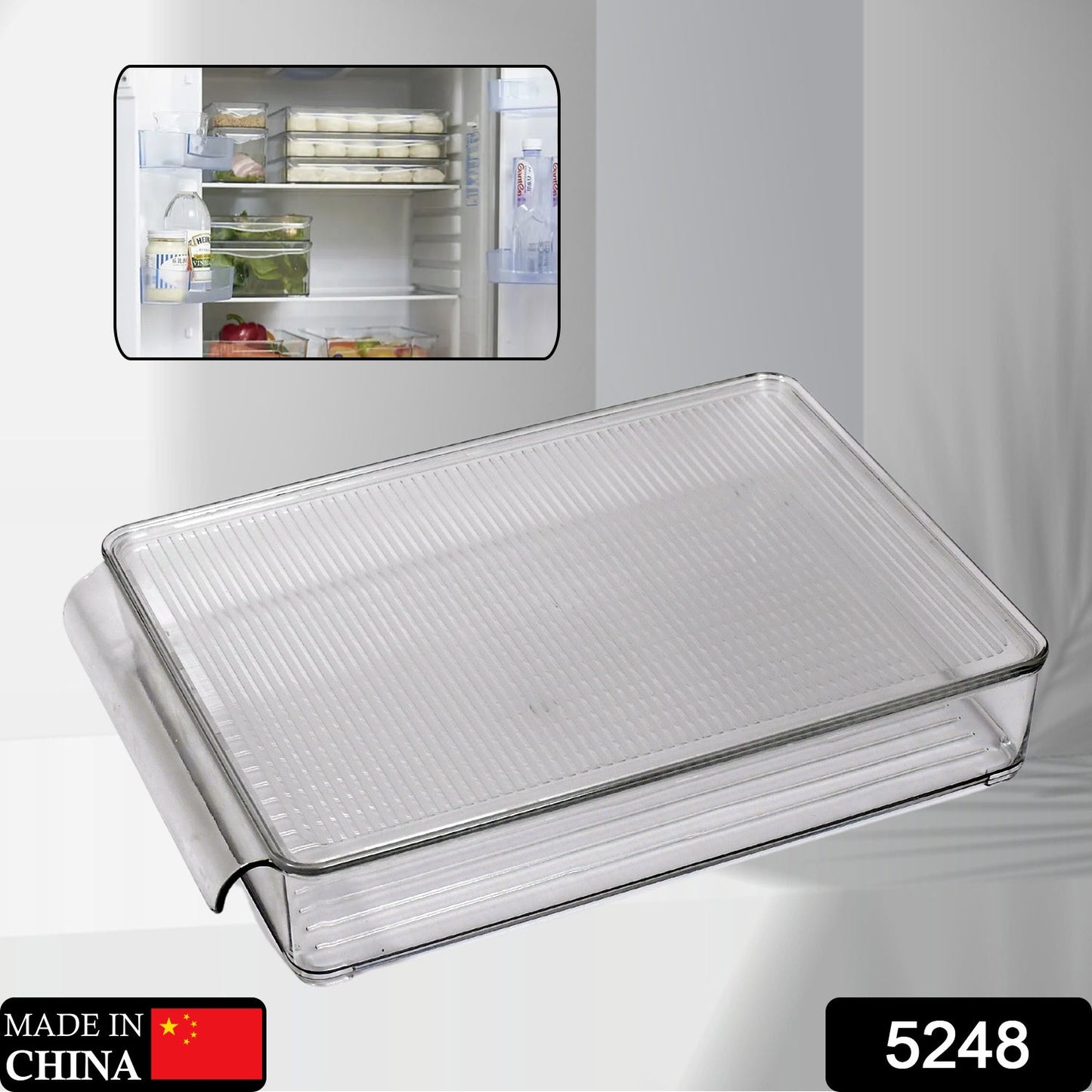 5248 Refrigerator Organizer Bins Stackable Fridge Organizers for Freezer, Kitchen, Cabinets Box DeoDap