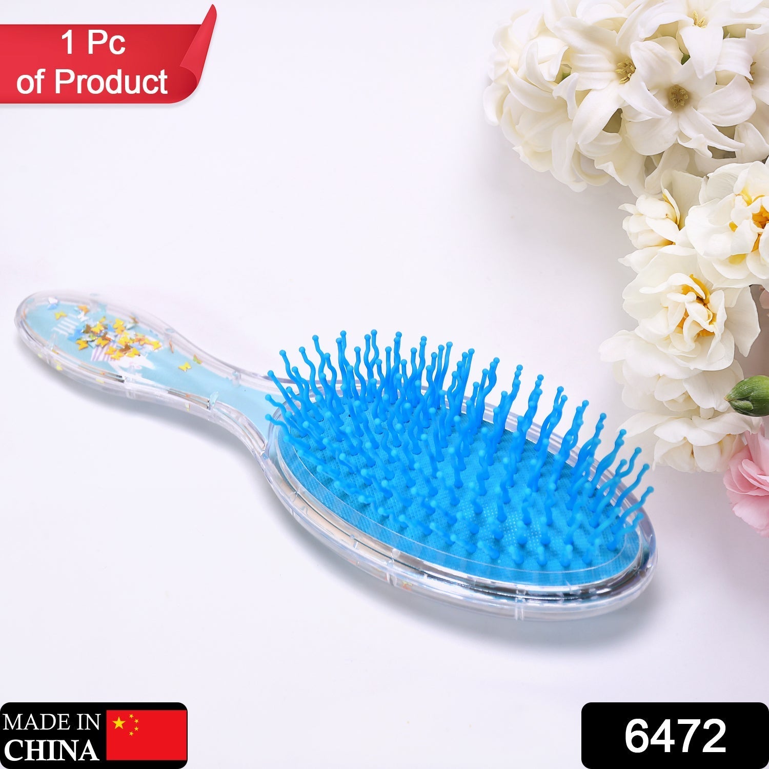 6472 Hair Brush for Kids Detangling Anti-static Soft Massage for Braids Curly Straight Long or Short Wet Or Dry Hair (Multi-Design) DeoDap