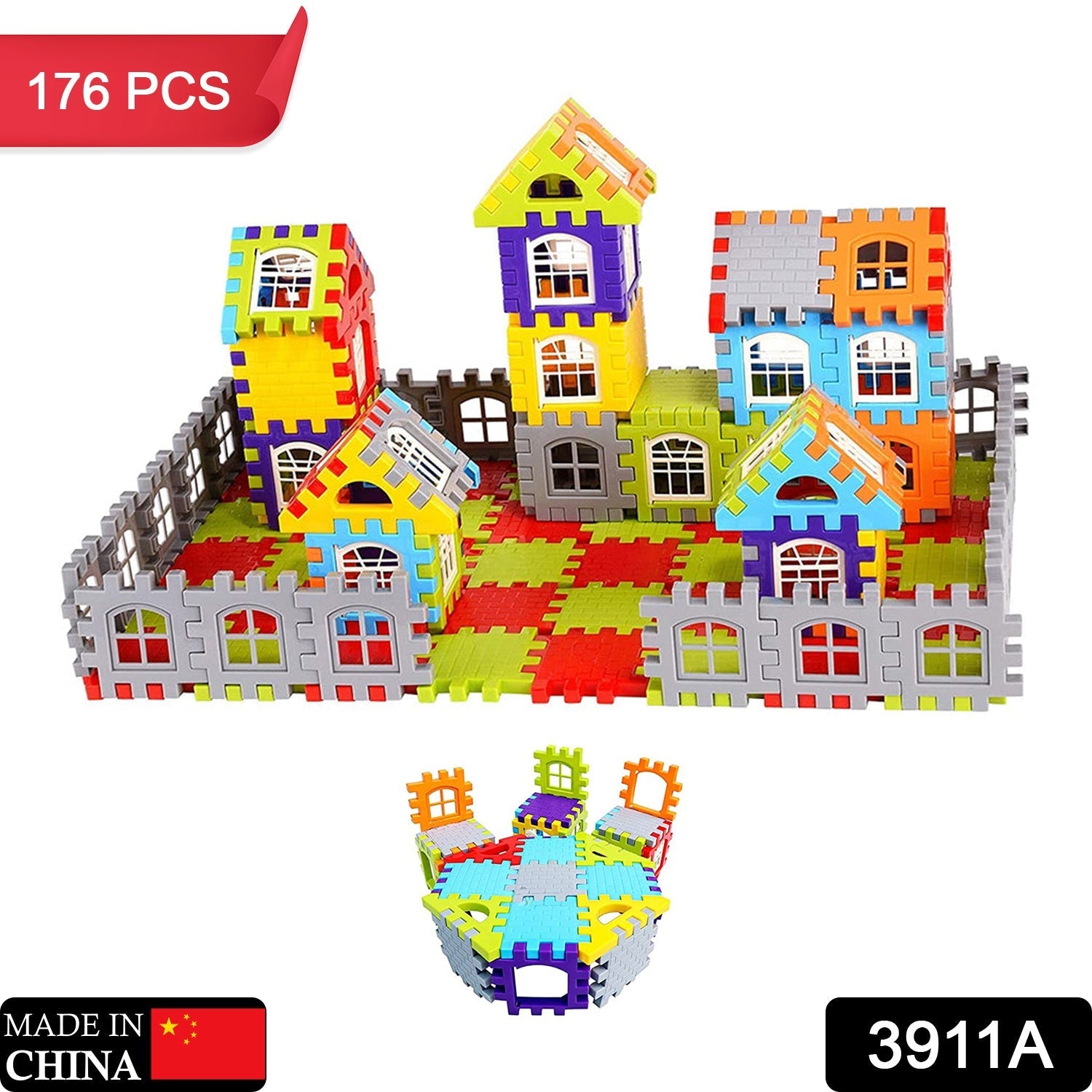 3911A 176PCS HOUSE BLOCKS TOY USED IN ALL KINDS FOR ENJOYING PURPOSES DeoDap