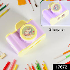 17672 Camera Shape Pencil Sharpener | Simple Student Office Sharpener | Fashionable and Convenient, Lightweight Manual Sharpener for Kids Boys Girls Birthday Return Gifts (1 Pc)