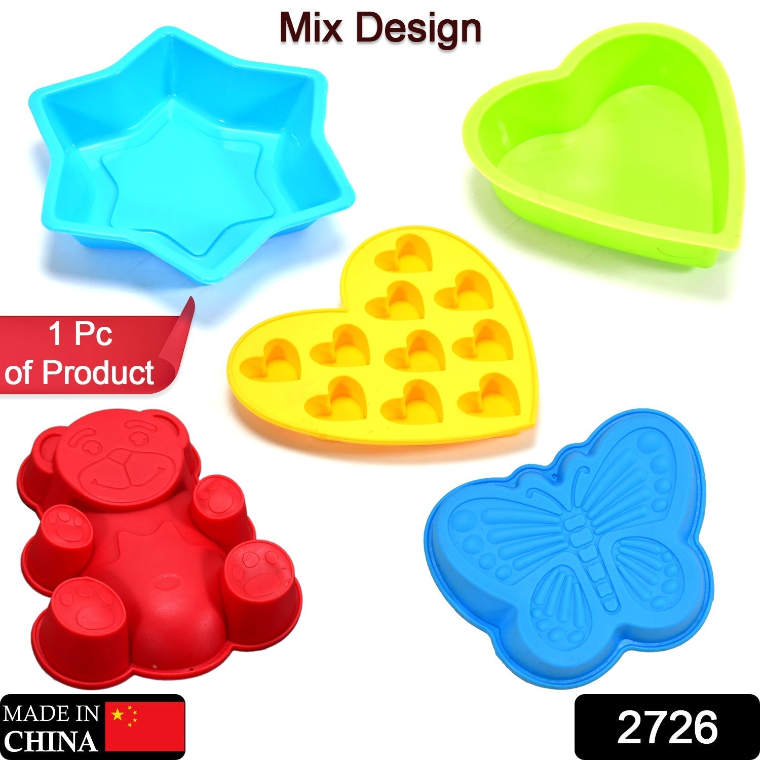 2726 MIX SHAPE CAKE CUP LINERS I SILICONE BAKING CUPS DeoDap