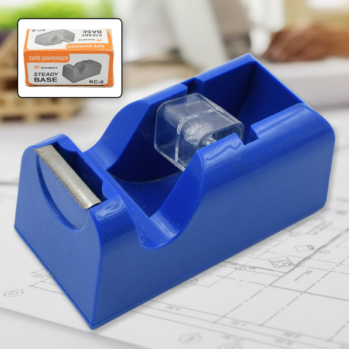 9511 Plastic Tape Dispenser Cutter for Home Office use, Tape Dispenser for Stationary, Tape Cutter Packaging Tape School Supplies (1 pc / 235 Gm)