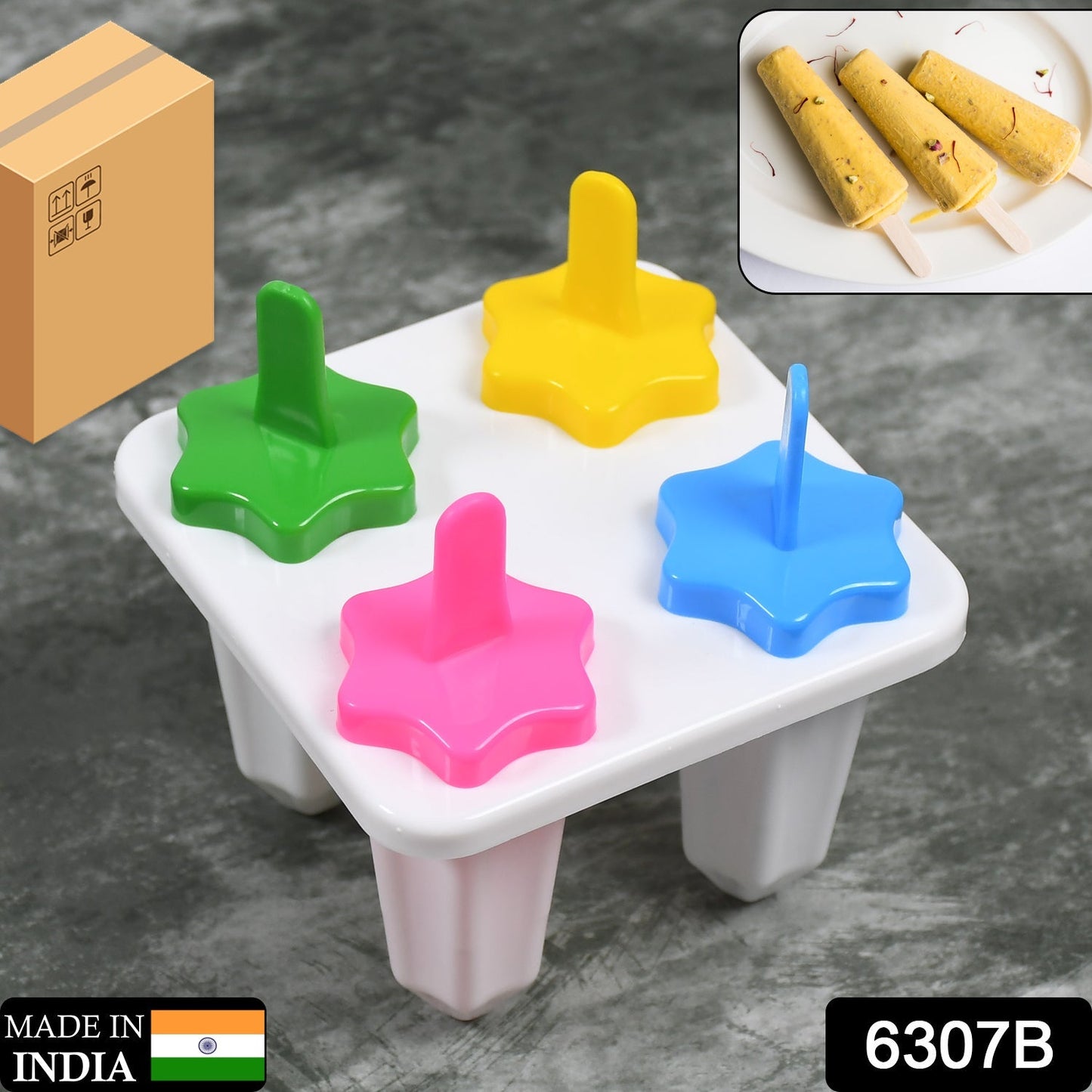 6307B 4Pc Ice Candy Maker used for making ice-creams in all kinds of places including restaurants and ice-cream Parlours etc. DeoDap
