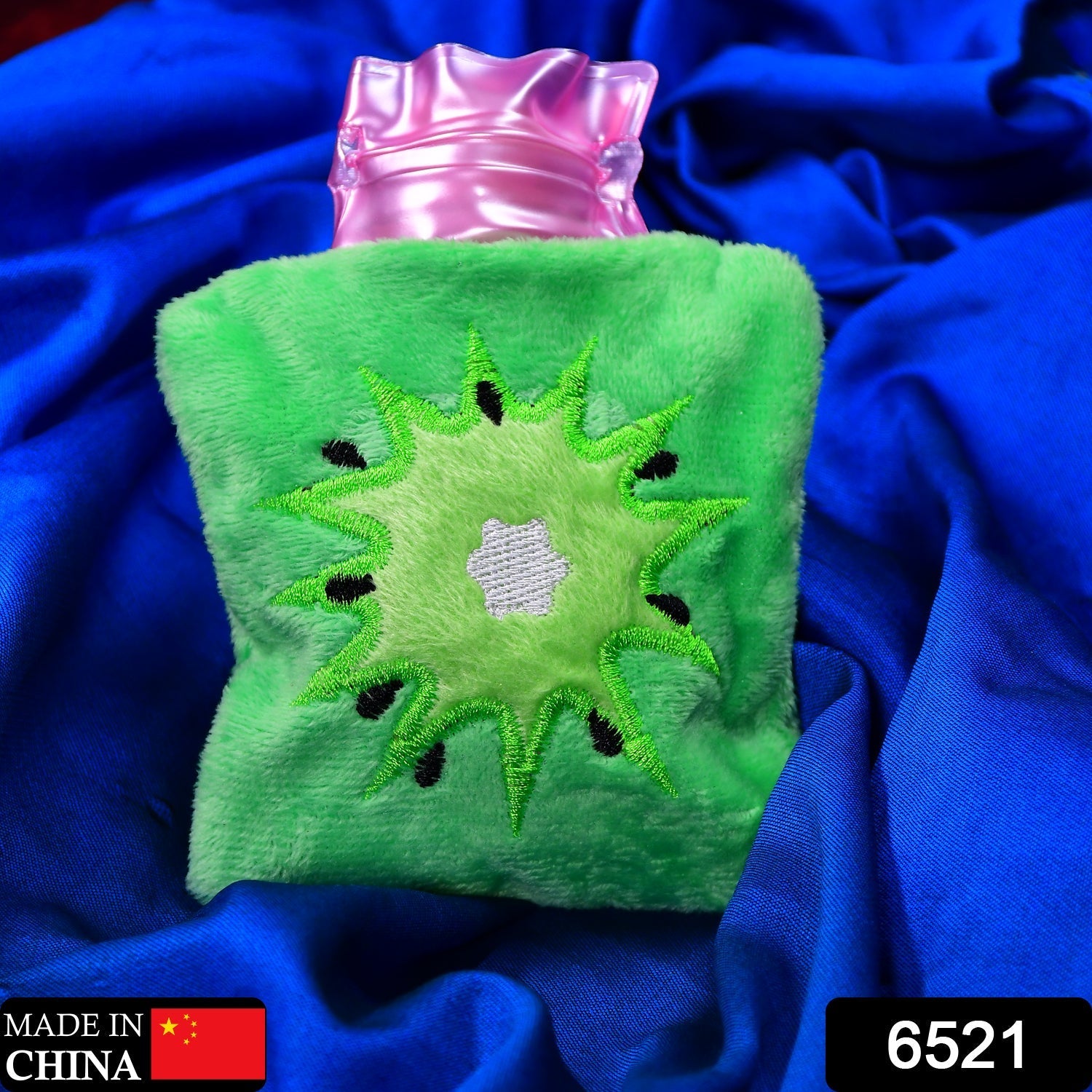 6521 Green sun small Hot Water Bag with Cover for Pain Relief, Neck, Shoulder Pain and Hand, Feet Warmer, Menstrual Cramps. DeoDap
