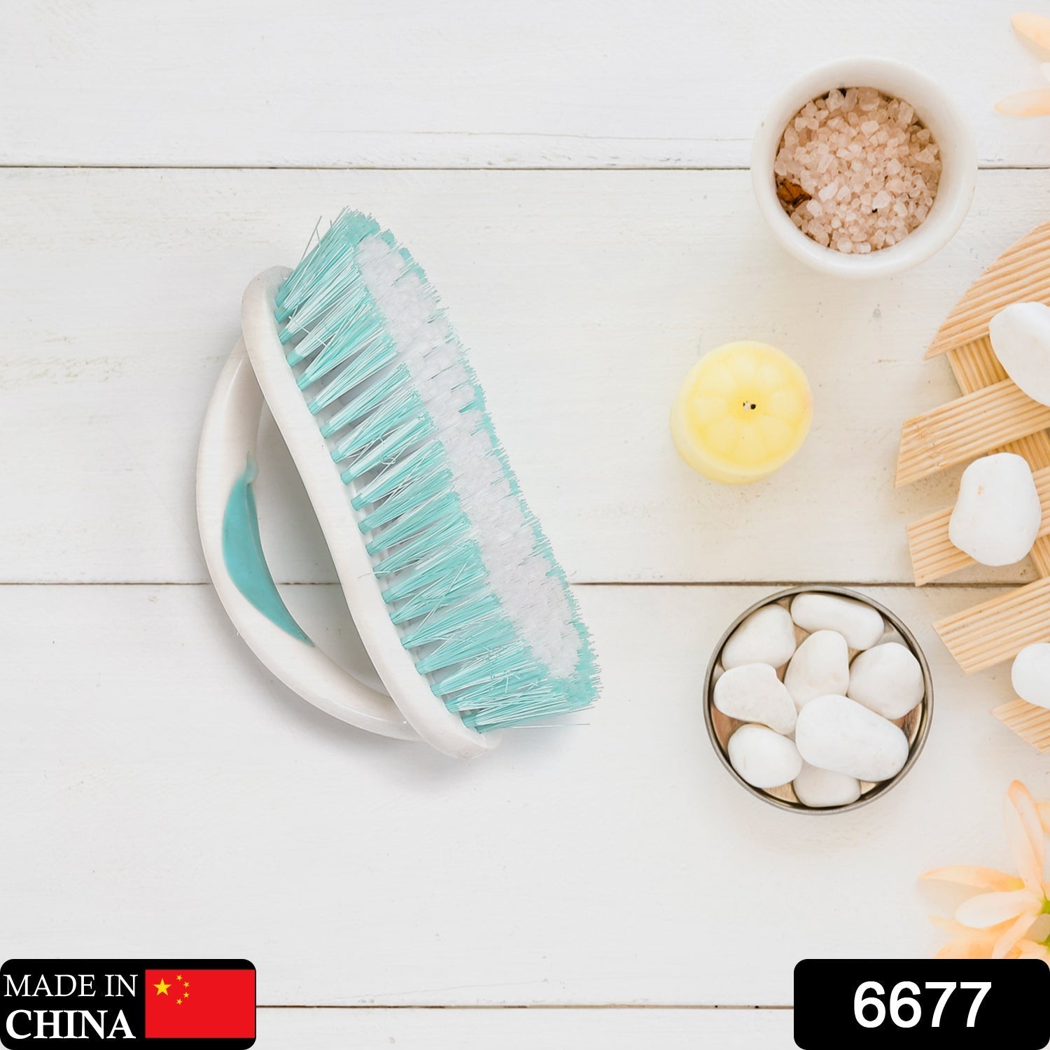 6677 Multipurpose Durable Cleaning Brush with handle for Clothes Laundry Floor Tiles at Home Kitchen Sink, Wet and Dry wash Cloth Spotting Washing Scrubbing Brush. DeoDap