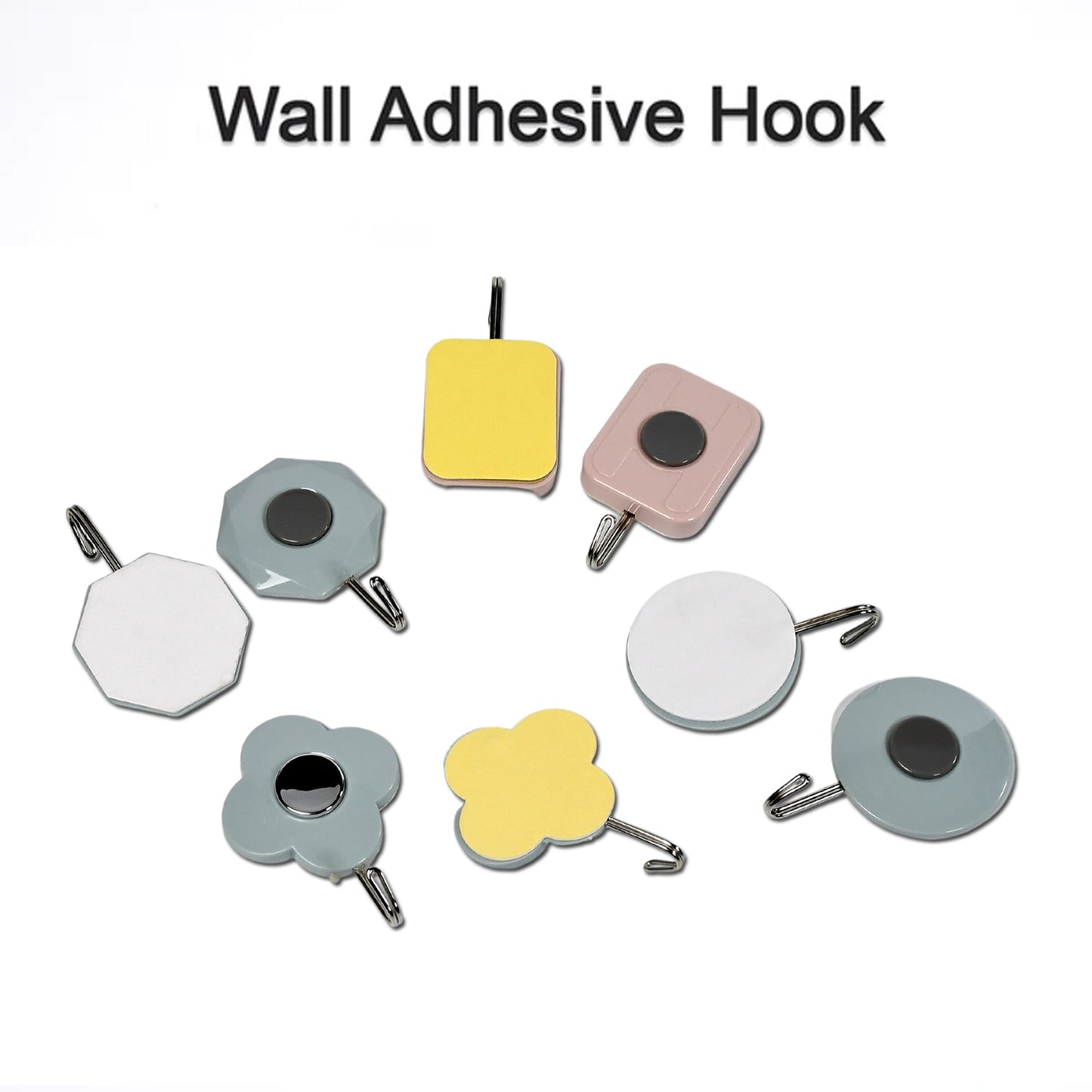 4499  Multi Design Strong Adhesive Hook Wall Hooks High Quality Premium Hook For Home , Office , & Multiuse Hook ( Set of 4 ) DeoDap