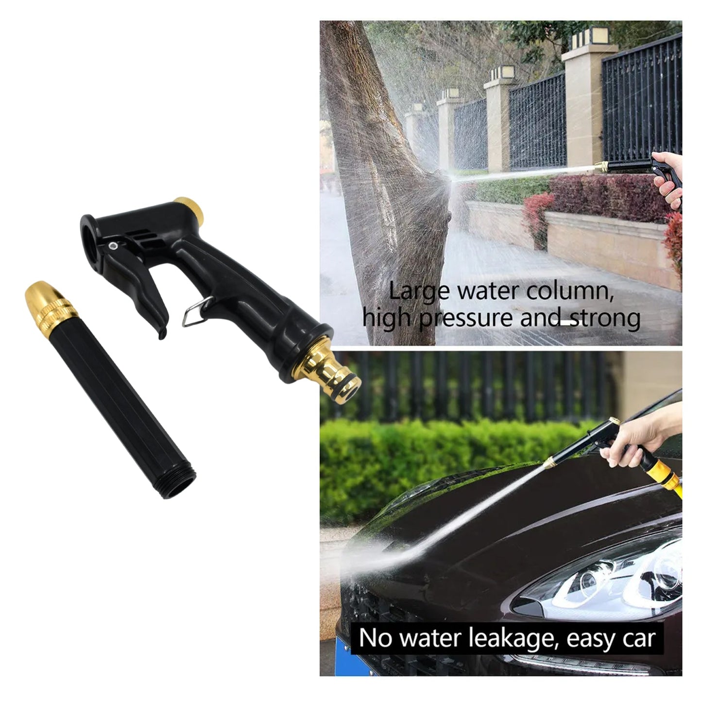 9148 Plastic Body, Metal Trigger & Brass Nozzle Water Spray Gun For Water Pipe | Non-Slip | Comfortable Grip | Multiple Spray Modes | Ideal Pipe Nozzle For Car Wash, Gardening,& Other Uses