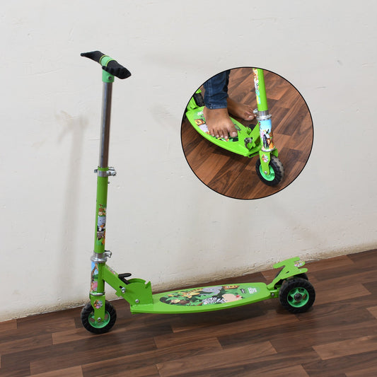 4548 Basic Kids Ride On Leg Push Scooter for Boys and Girls (4 - 8 Years Old Kids) 3 Wheel Foldable Scooter Cycle with Height Adjustment for Boys and Girls Multi-Colour