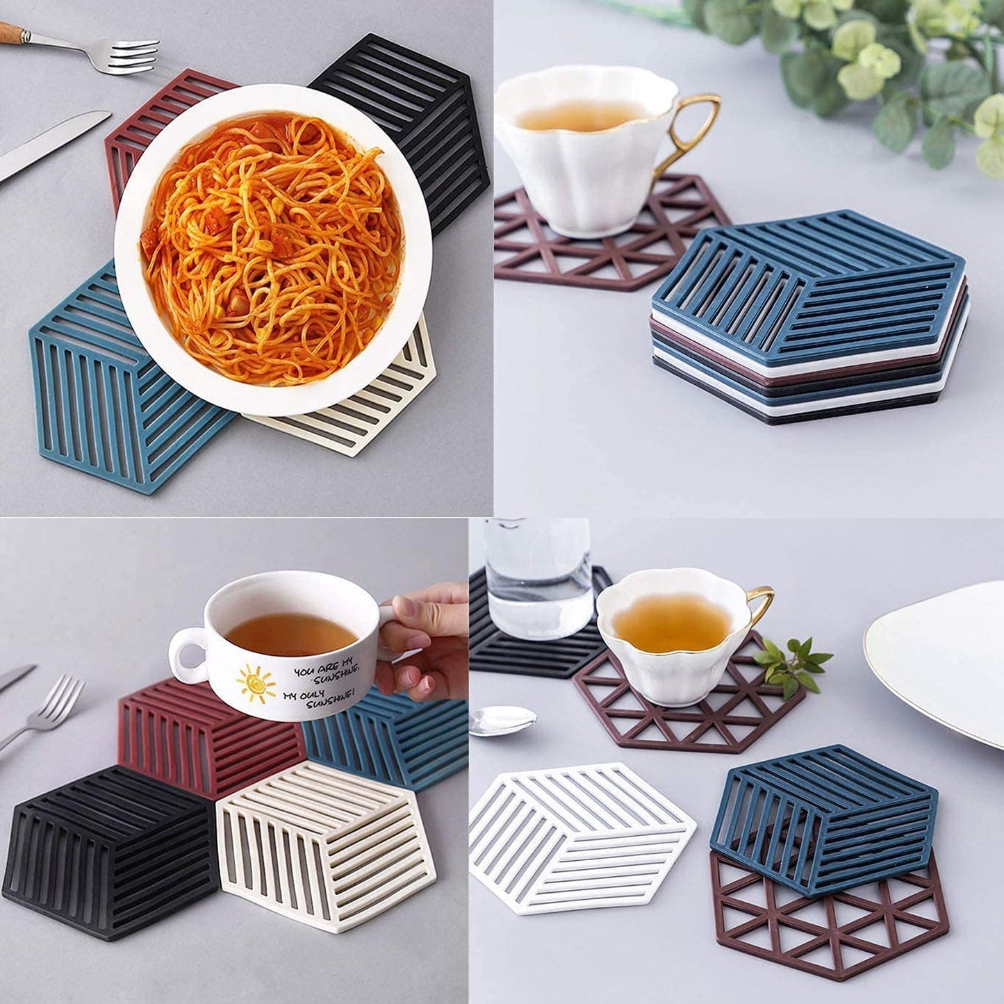 4051 Dining Table mat Heat Insulation pad Nordic Heat-Resistant Anti-Scald mats Household Kitchen Pot mats Coasters ( 1 pcs ) DeoDap