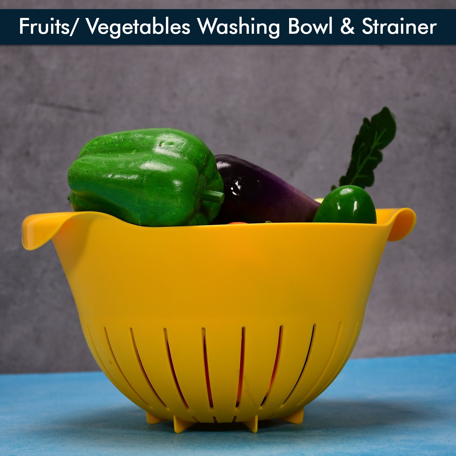 2312 Plastic Fruits Vegetable Noodles Pasta Washing Bowl & Strainer DeoDap