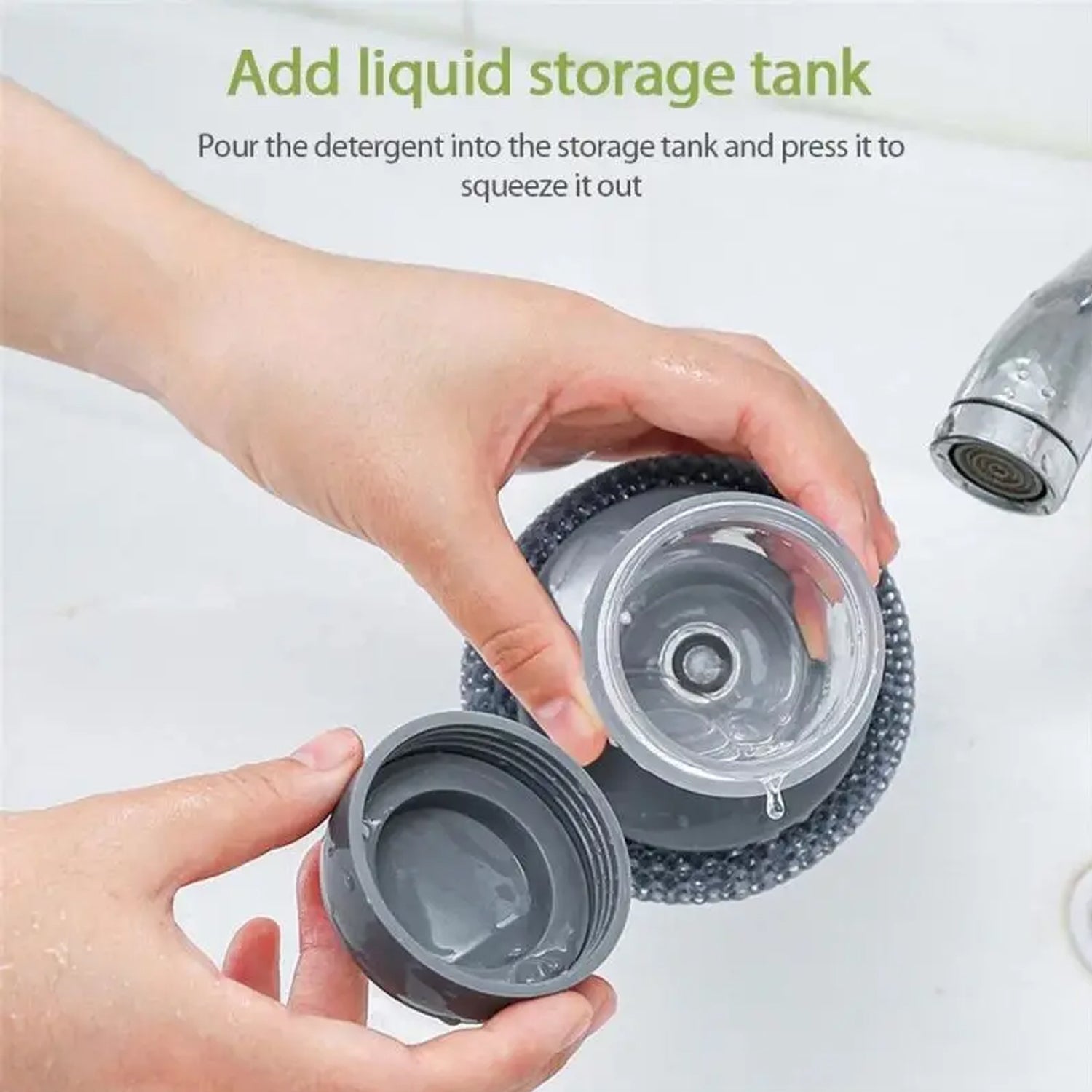 4921 Soap Dispensing Palm Brush Washing Liquid Dish Brush Soap Pot Utensils with Dispenser Cleaning DeoDap
