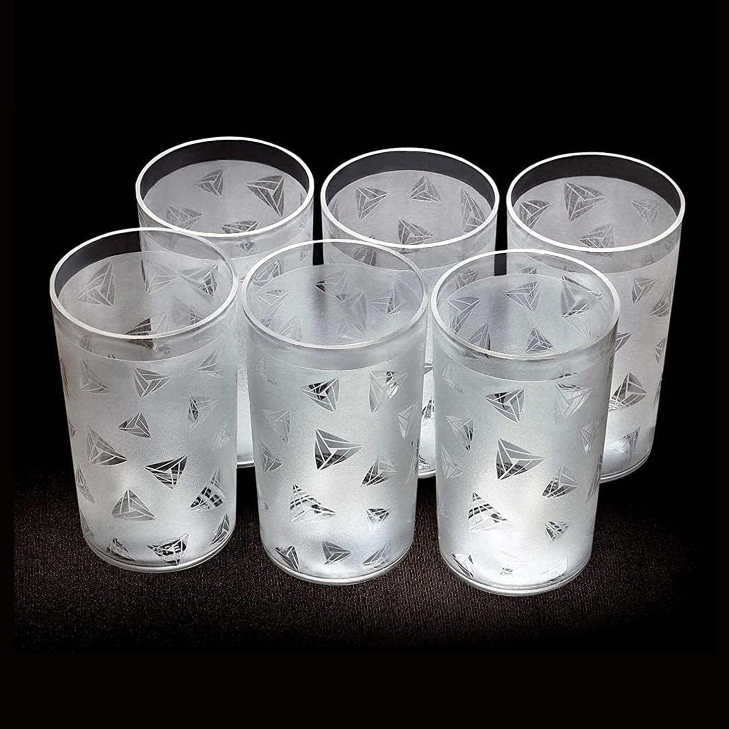 7142B Round Plastic Water Glass Juice Beer Wine Plastic Unbreakable Transparent Glass Set ( 300ml 6pc ) (brown Box) DeoDap