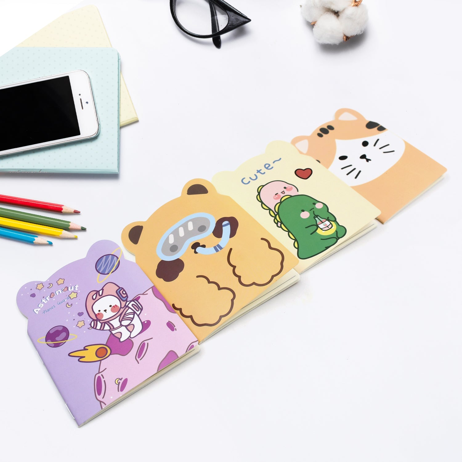 8872 Cute Cartoon Journal Diary, Notebook for Women Men Memo Notepad Sketchbook 16 Pages Writing Journal for Journaling Notes Study School Work Boys Girls, Stationery (120x85MM / 1 Pc)