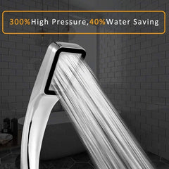 9394 High Pressure Shower Head,Wenini 300 Holes Handheld Showerhead Powerful Boosting Spray Bath Water Saving For Bathroom (1 Pc)