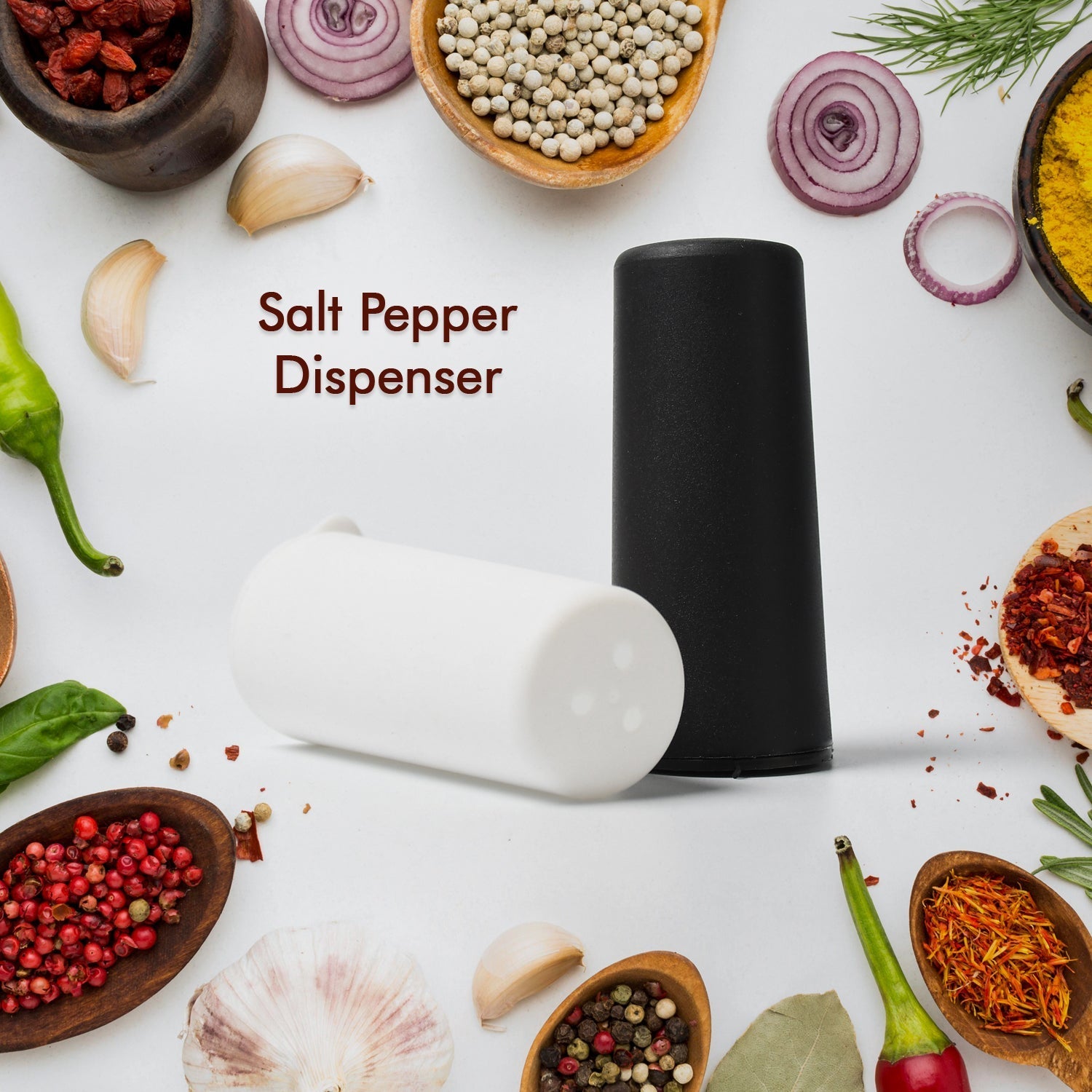 5317  Salt Pepper Dispenser Dining Table Spice Storing Use & New Look Dispenser For Home & Hotel Use DeoDap