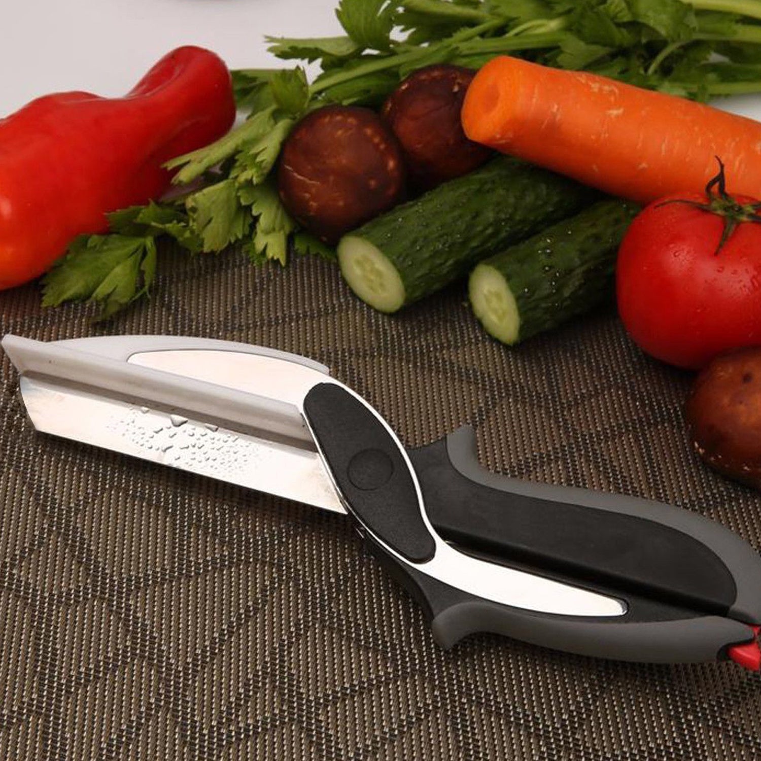 0107 Clever Cutter 2 in 1 Food Chopper Slicer Dicer Vegetable Fruit Cutter DeoDap