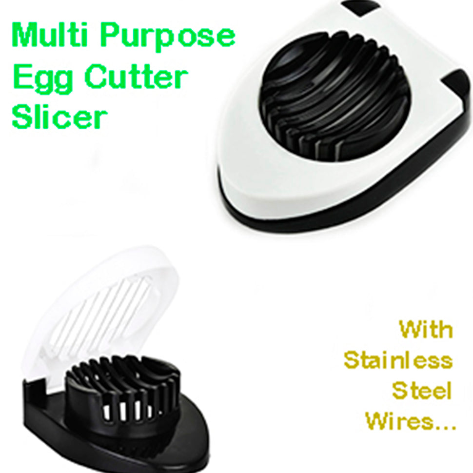 2129 Oval Shape Plastic Multi Purpose Egg Cutter/Slicer with Stainless Steel Wires DeoDap