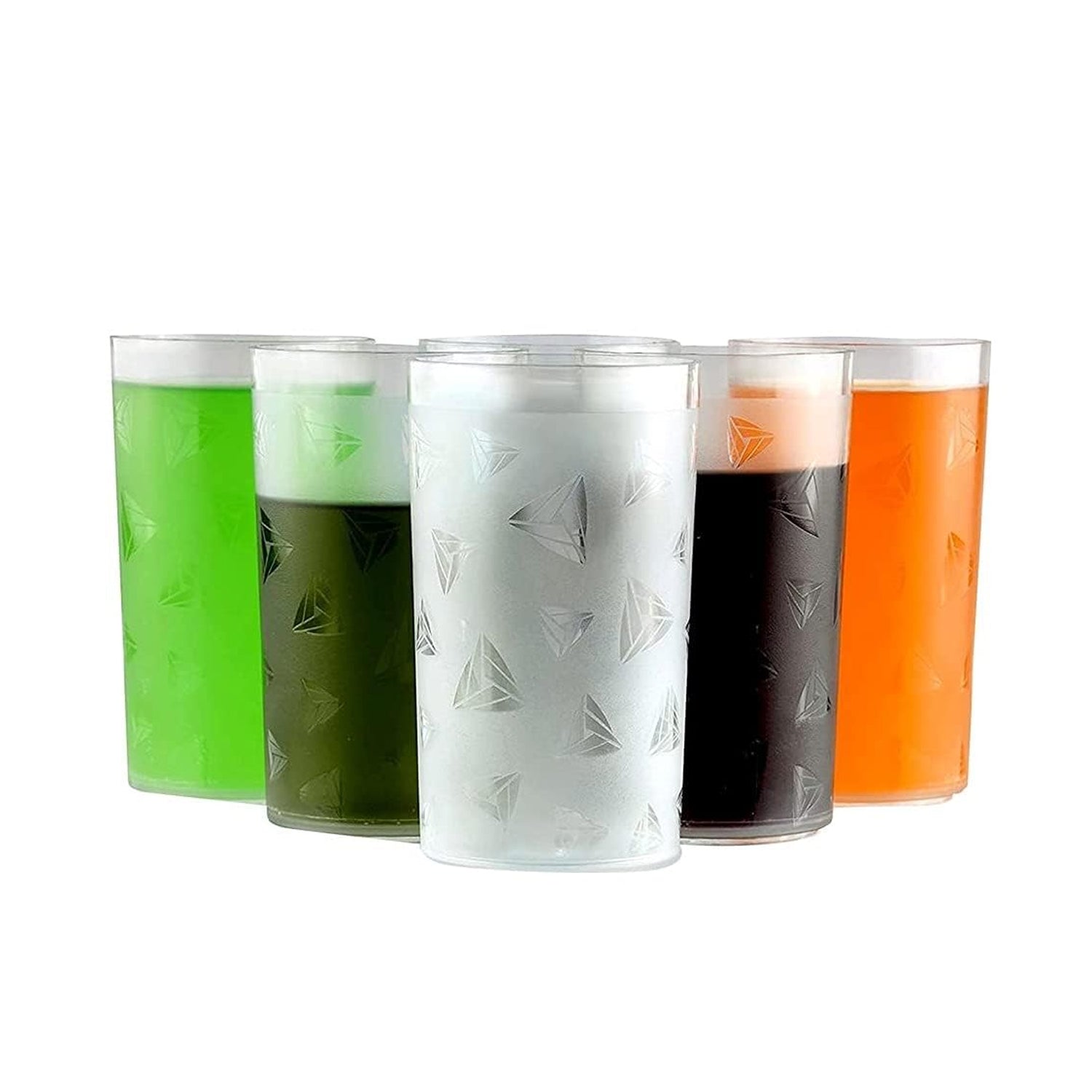 7142B Round Plastic Water Glass Juice Beer Wine Plastic Unbreakable Transparent Glass Set ( 300ml 6pc ) (brown Box) DeoDap