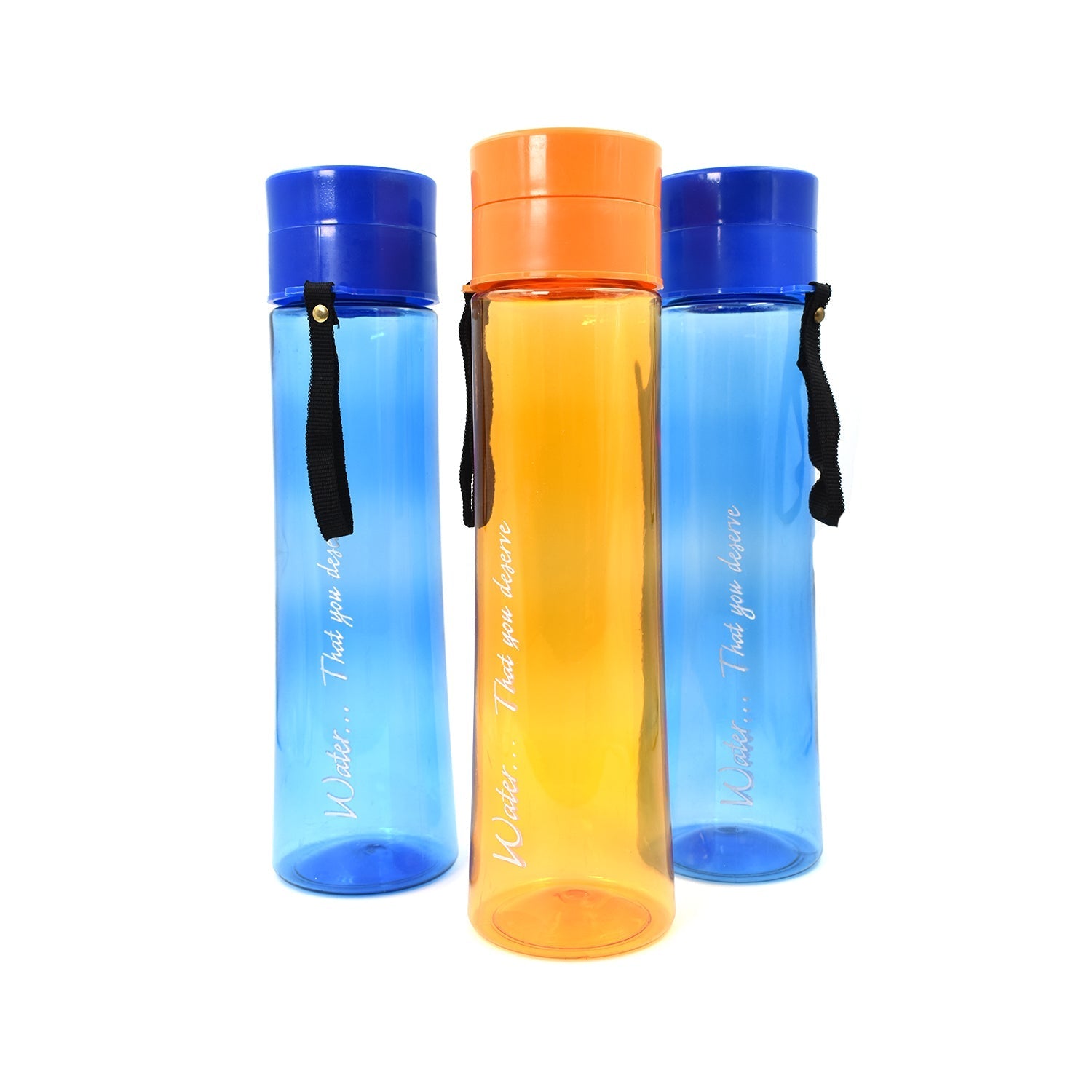 2716 Unbreakable, Leakproof, Durable, BPA Free, Non-Toxic Plastic Water Bottles, 1 Litre (Pack of 3, Assorted Color) DeoDap
