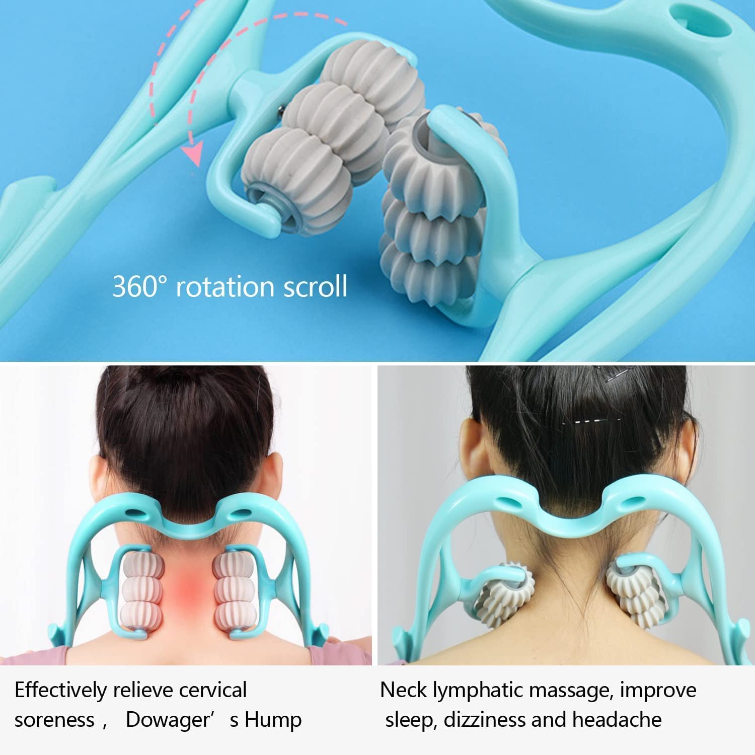 6593A  NECK SHOULDER MASSAGER, 13.5X7.08IN PORTABLE RELIEVING THE BACK FOR MEN RELIEVING THE WAIST WOMEN