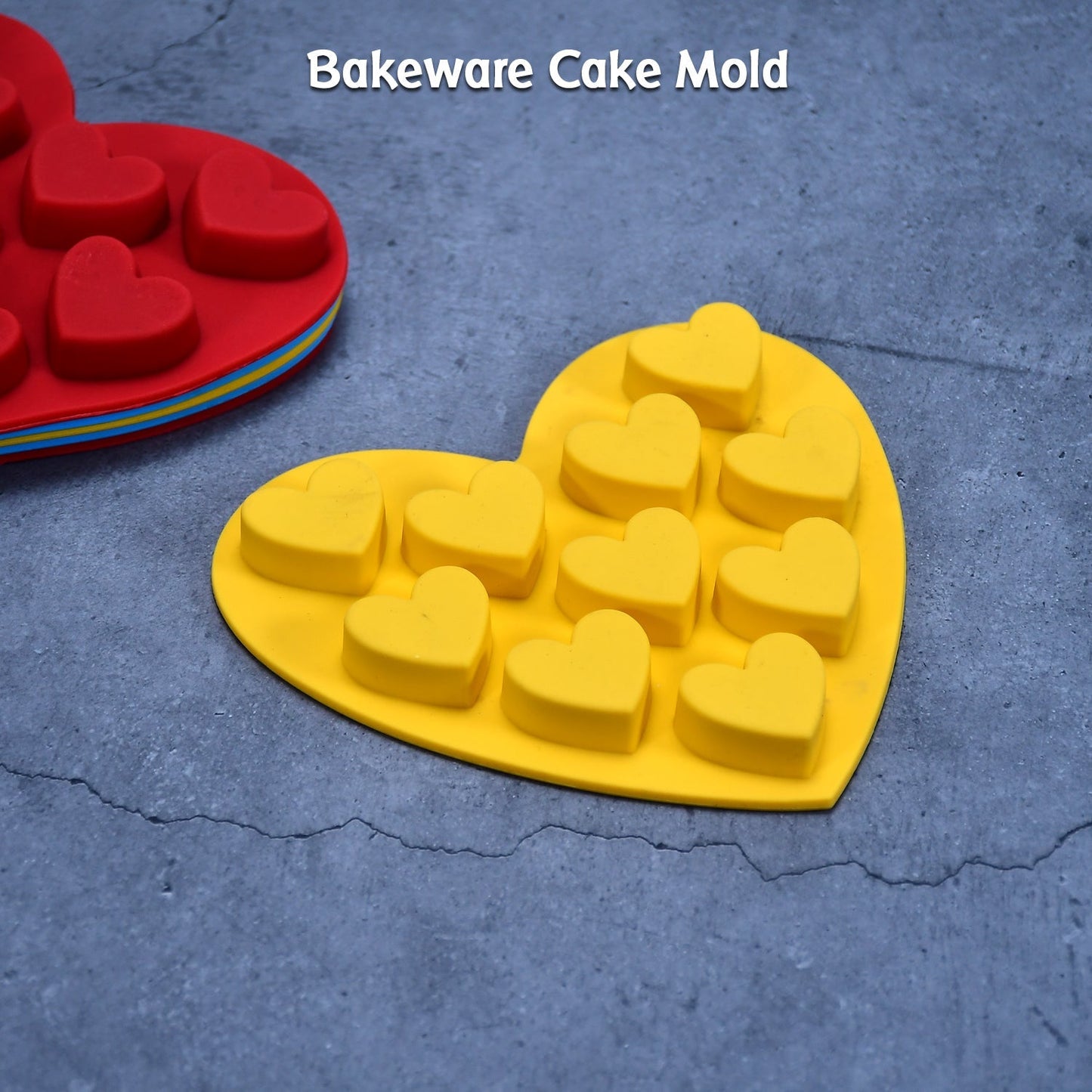 2724 Silicon 10 Cavity Heart Shape Design Chocolate Mould Ice, Jelly Candy Mould DeoDap