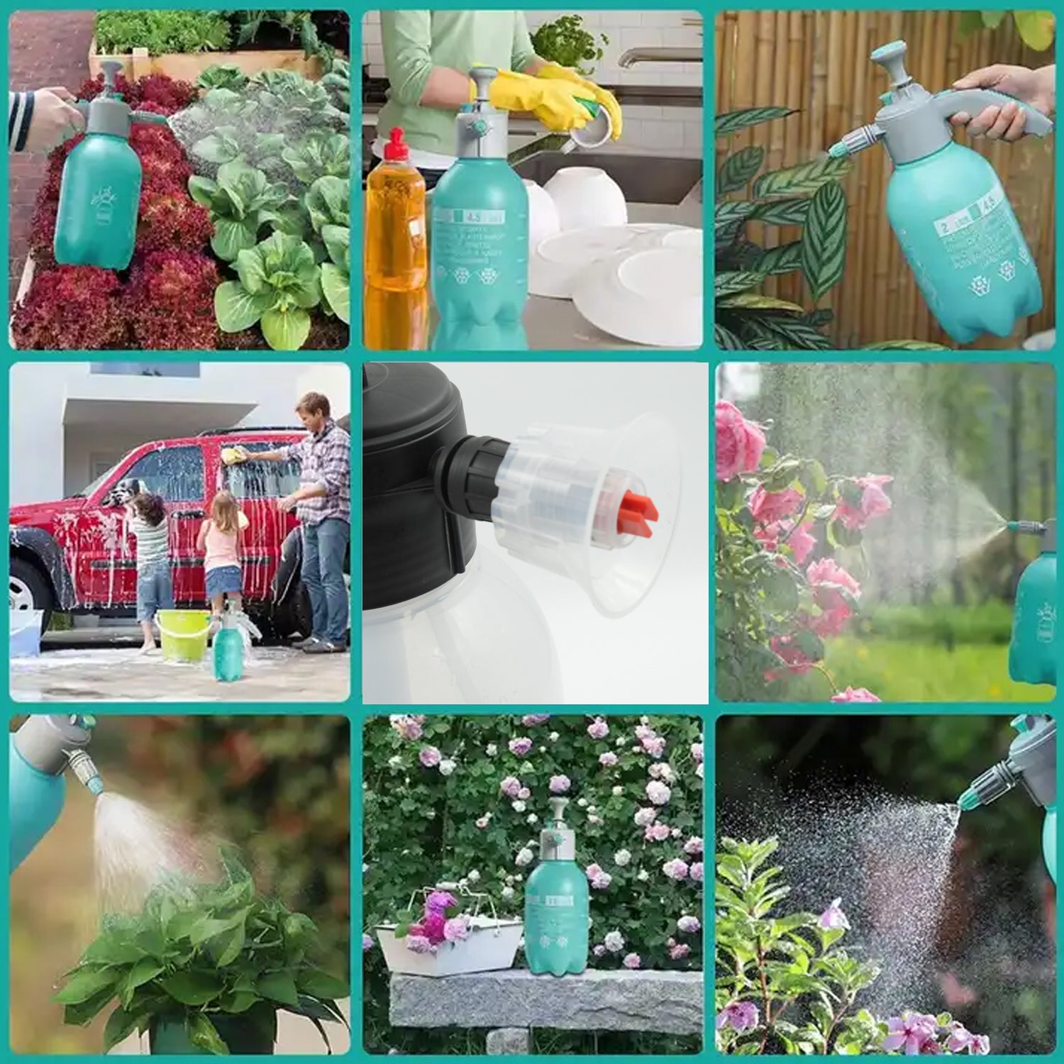 9324 Pressure Sprayer 2 Litres Garden Sprayer Hand Pump Sprayer Foam Sprayer Watering Bottle for Indoor Plants Cleaning Outdoor Garden (2 Ltr.)