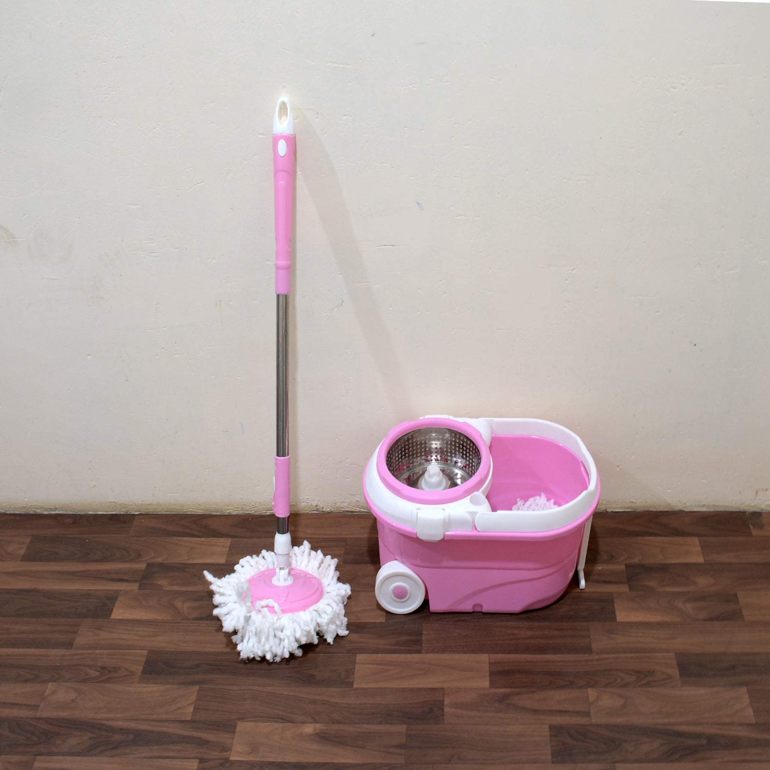 4105 Mop with Bucket For Floor Cleaning With Steel Spin /Mop for Floor Cleaning / Floor Cleaner Mop / Spin Mop / Magic Mop / Mop Stick / Spin Mop Set with Bucket/ Household Office Cleaning Tool Mop