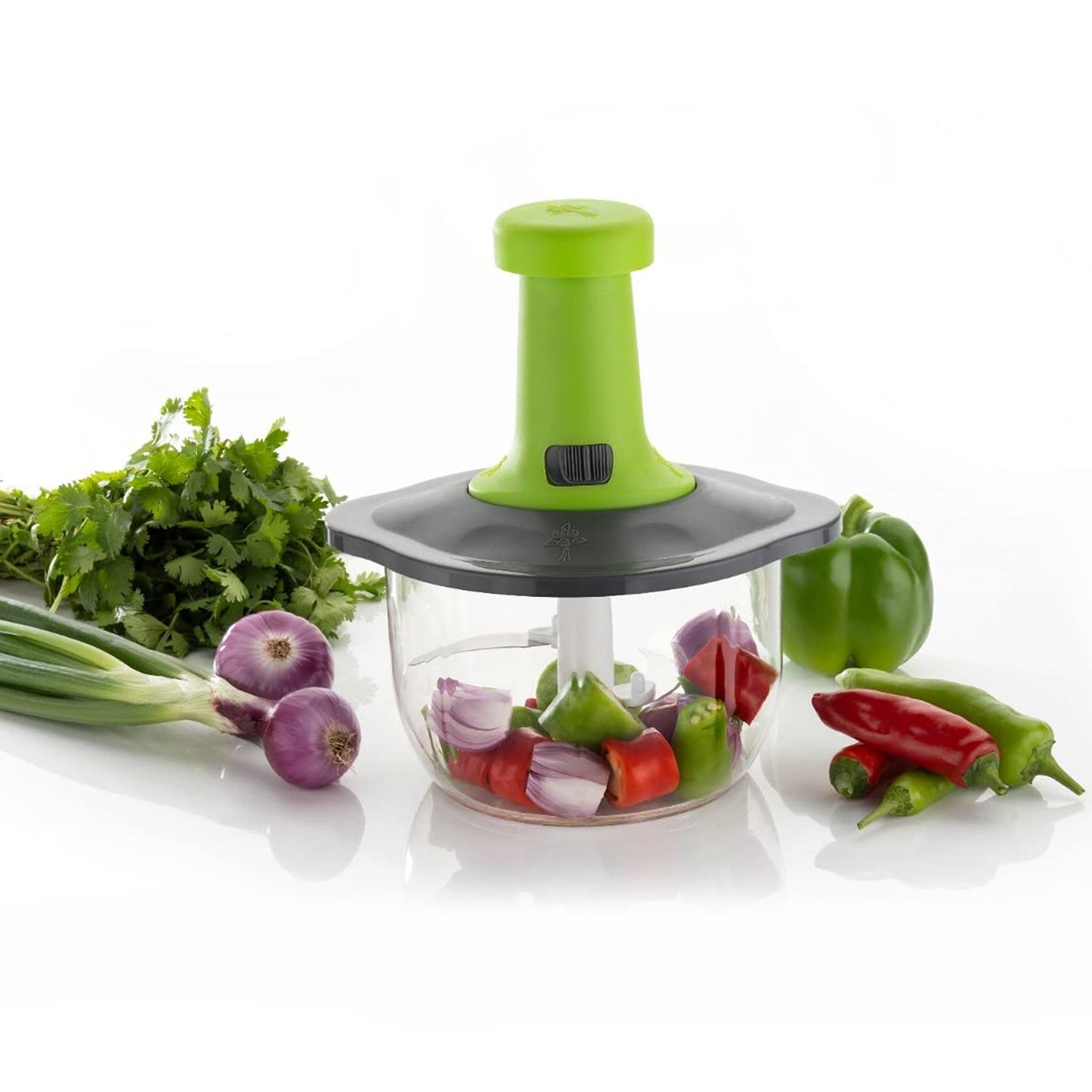5329  Push Chopper Manual Food Chopper and Hand Push Vegetable Chopper, Cutter, Mixer Set for Kitchen with 3 Stainless Steel Blade DeoDap