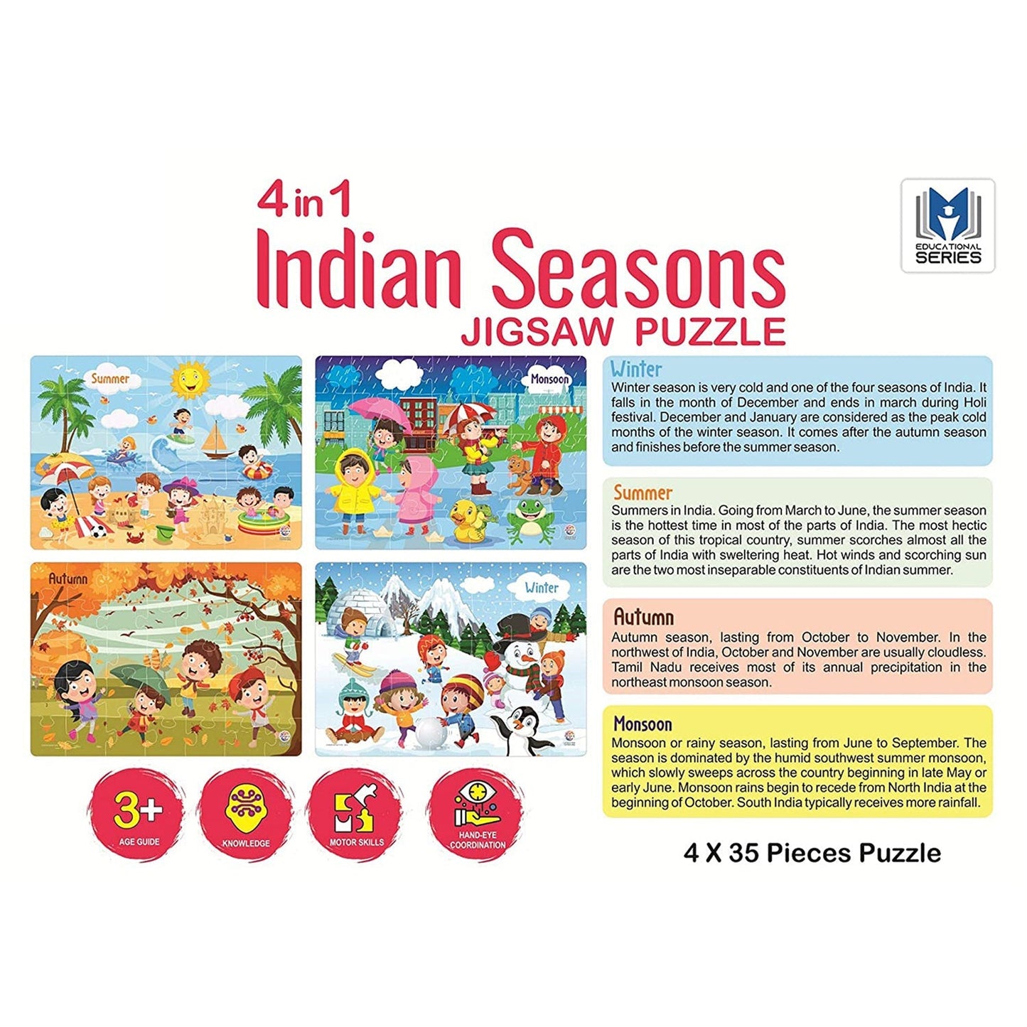 4826 4 In 1 Jigsaw Puzzle widely used by kids and children for playing and enjoying purposes in all kinds of places etc. DeoDap