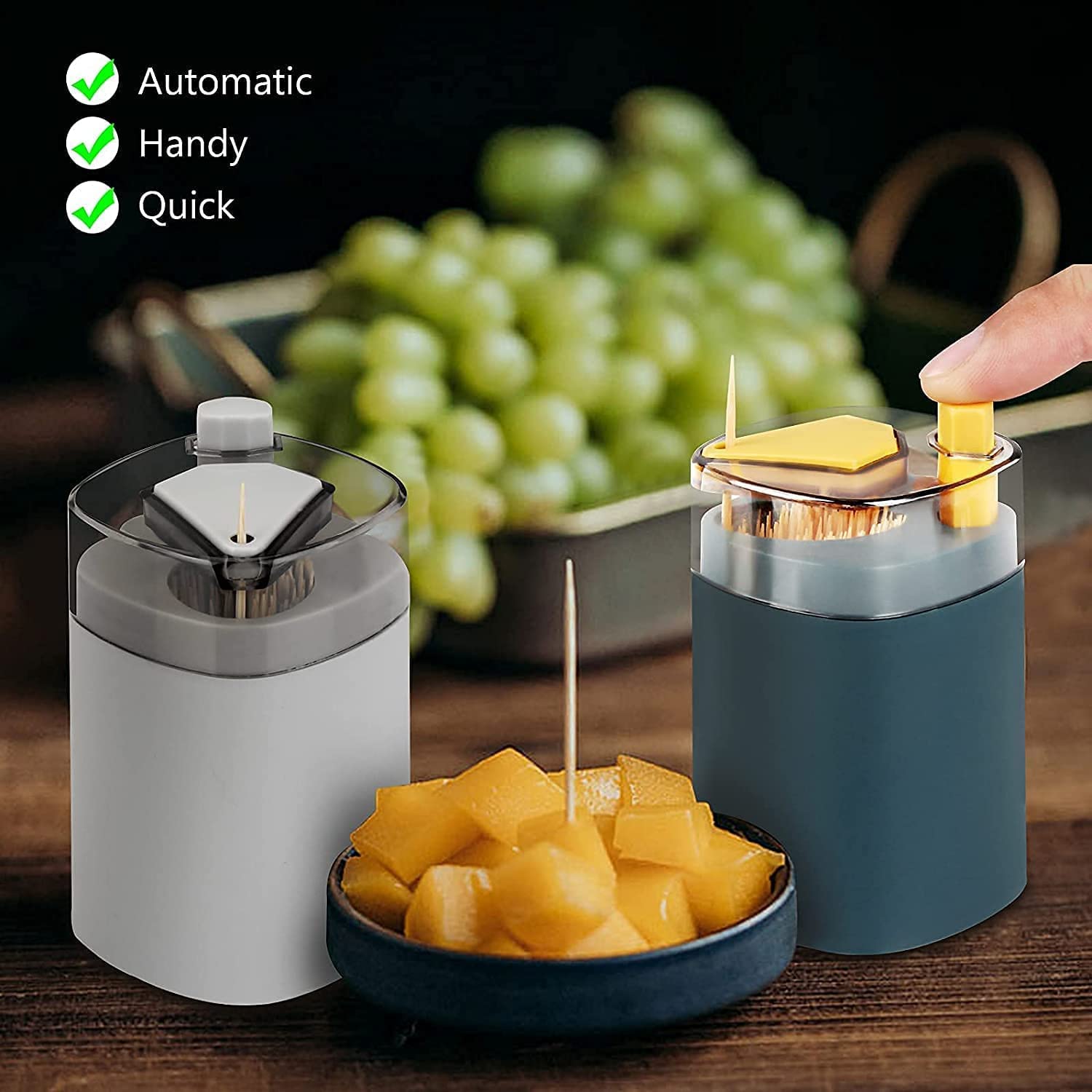 4005L Toothpick Holder Dispenser, Pop-Up Automatic Toothpick Dispenser for Kitchen Restaurant Thickening Toothpicks Container Pocket Novelty, Safe Container Toothpick Storage Box. DeoDap