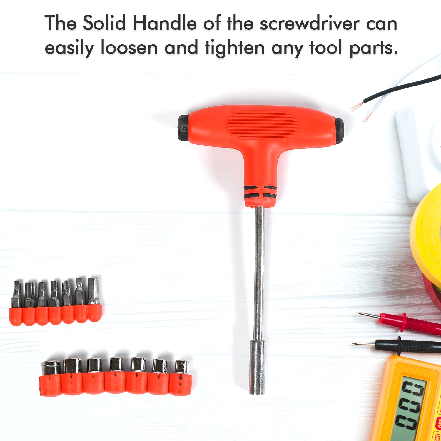 0451R T Handle Screwdriver Set High Quality Steel Screwdriver Hand Tools For Mechanic & Multiuse Tool ( 15 pcs ) DeoDap