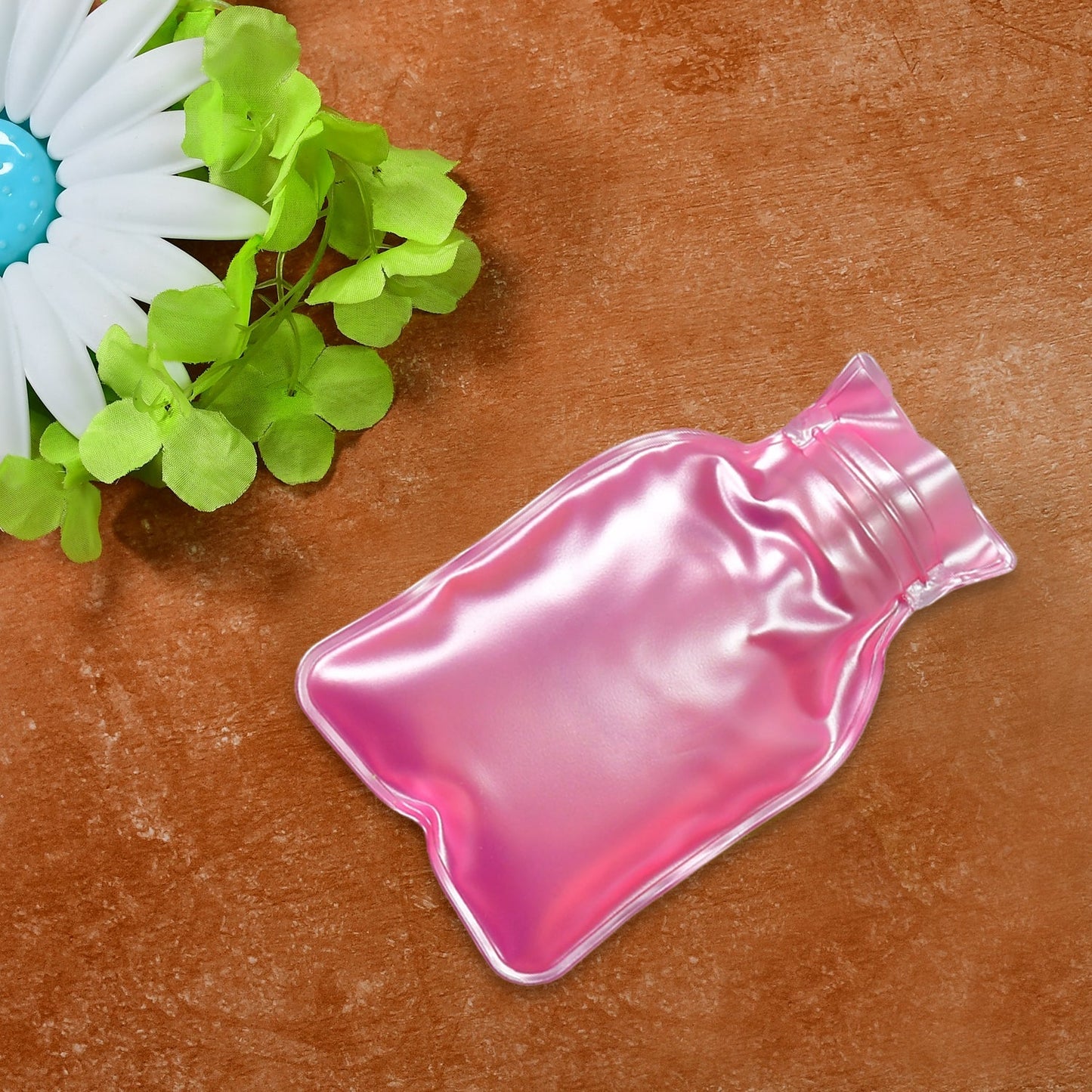 6533 Simple Pink small Hot Water Bag with Cover for Pain Relief, Neck, Shoulder Pain and Hand, Feet Warmer, Menstrual Cramps. DeoDap