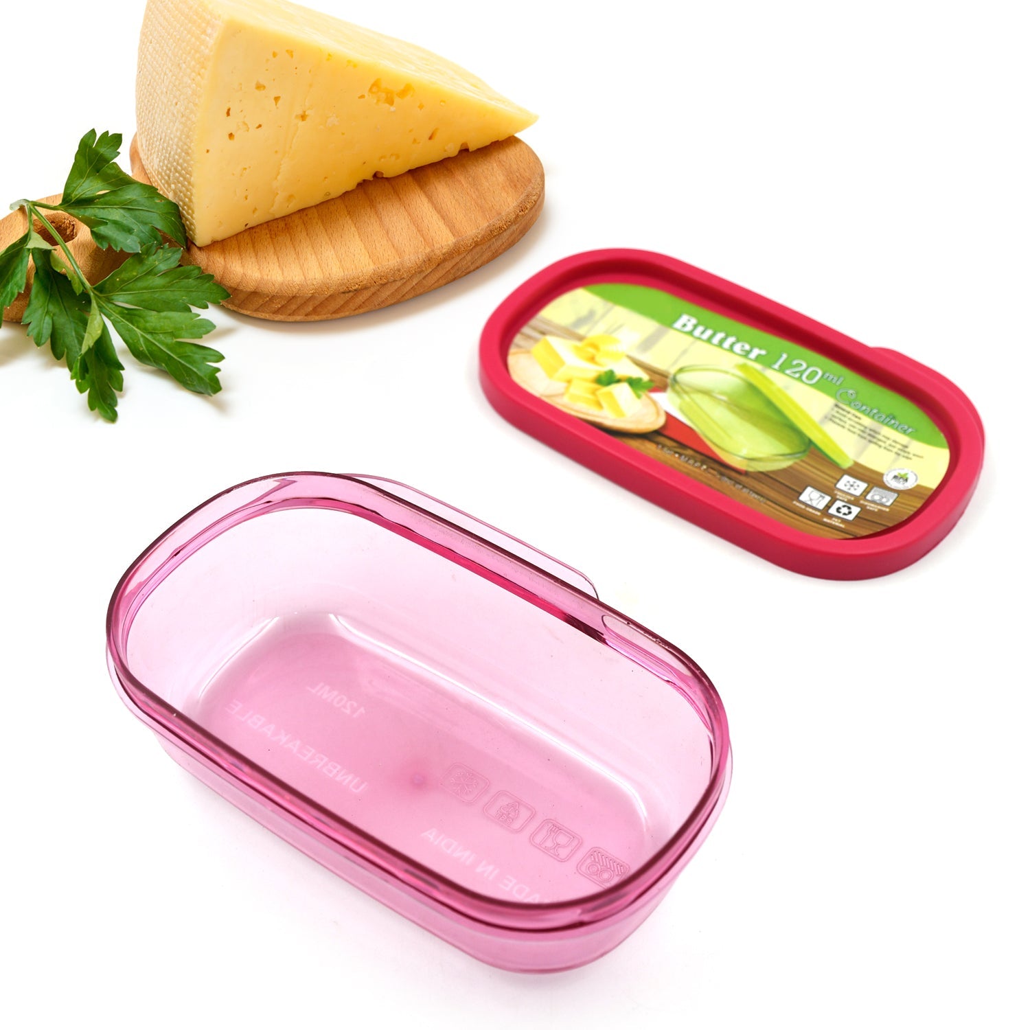 5553 Butter Container, PP Butter Storage Box Easy to Take Portable Large Capacity for Kitchen for Home for Cheese for Butter (120 ML)